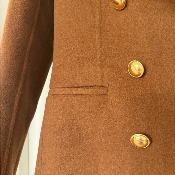 Express Hand Sewn Wool Blend Double Breasted Novelty Button Brown Blazer Jacket - Picture 8 of 15